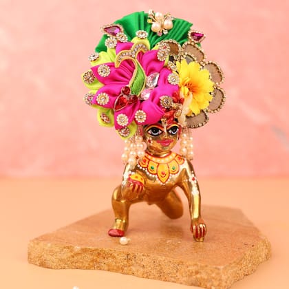 Phagun Green Pagdi - 5 No. Laddu Gopal-5 No.