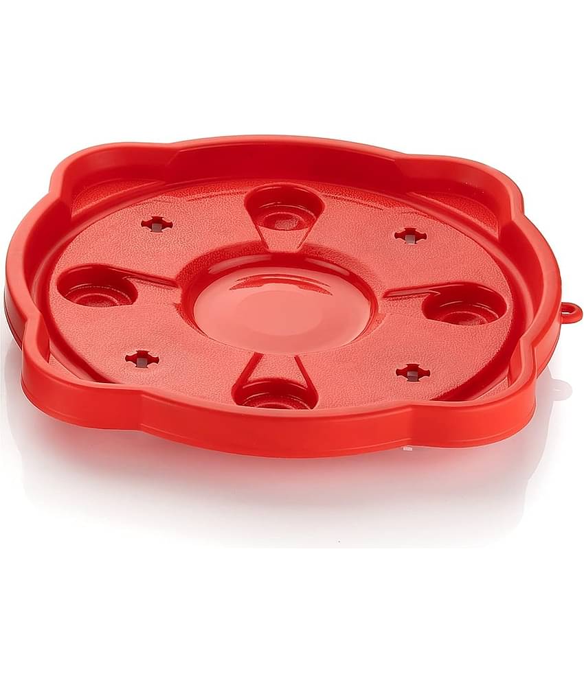 Gas Cylinder Trolley with Wheels | Heavy Duty Round Stand for Easy LPG Cylinder Movement – Red