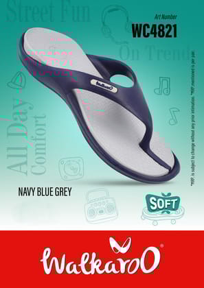 Walkaroo WC4821 Blue Grey G No 7 Mens Slipper