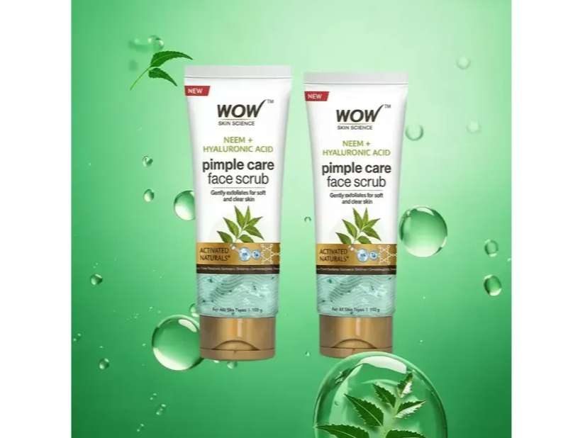 WOW Skin Science Neem & Hyaluronic Acid Pimple Care Face Scrub Buy 1 Get 1 Free (100 ml x 2) - Clearance sale