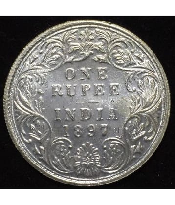 1897 Queen One Rupees Rare coin British India