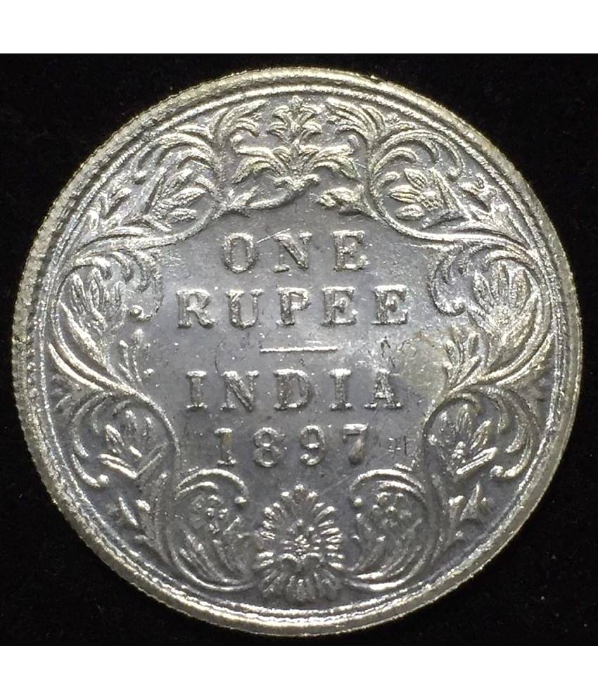 1897 Queen One Rupees Rare coin British India