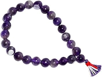 REAL SEED Natural Amethyst Power Bracelet, Divine Natural Energized Reiki Crystal Semi Precious Gemstone Healing and Meditation Cuff Bracelet for Women and Girls