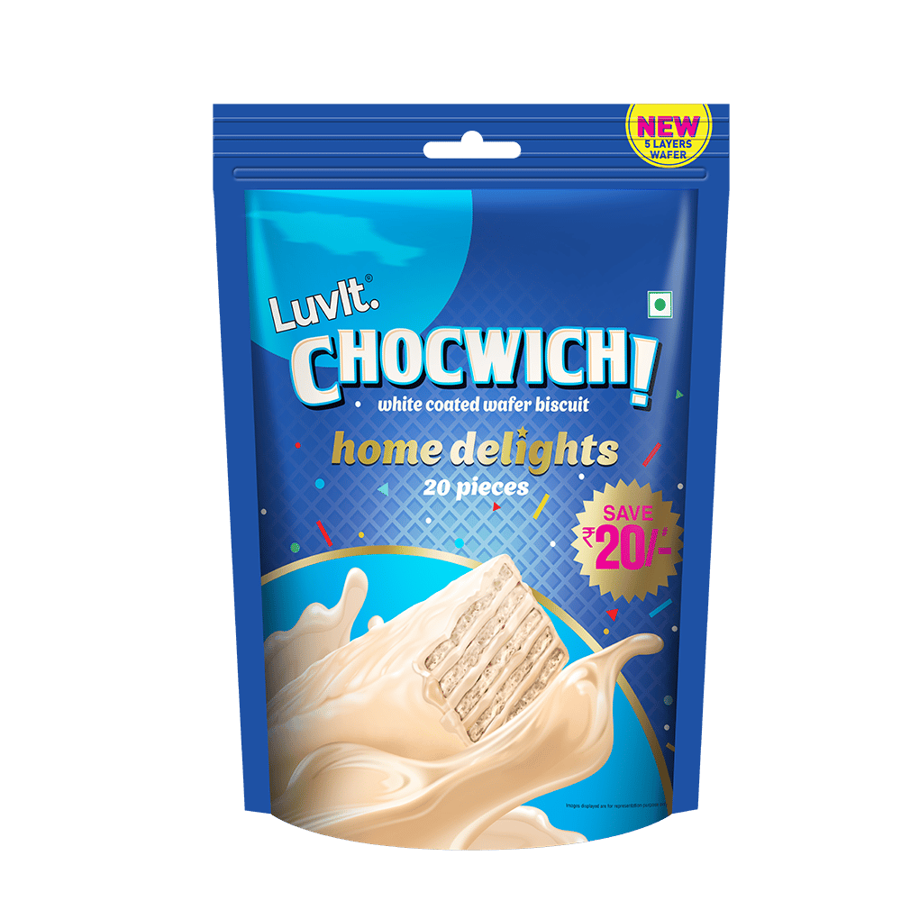 Luvit Chocwich White Pouch || 20 Pieces || 160 Grams