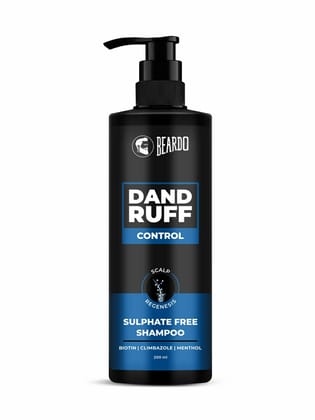 Beardo Dandruff Control Sulphate Free Shampoo for men 200 ml | Anti Dandruff | Sulphate and Paraben Free | Climbazole, Menthol & Biotin for Dandruff Control & Itchy Scalp Beardo Dandruff Control Sulphate Free Shampoo for men 200 ml | Anti Dandruff | Sulp