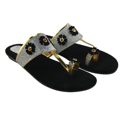 BLINDER silver Slippers Flats 4
