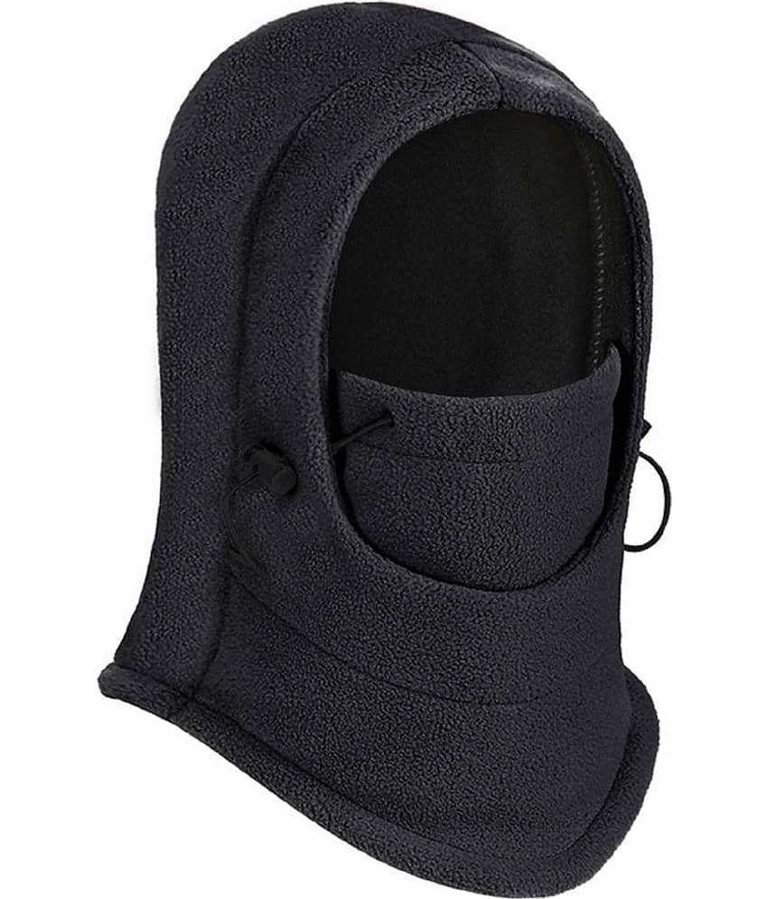 Zacharias Women's Black Fleece Headwraps For Winter ( Pack of 1 )