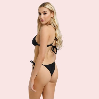 Starlight Embellished Halter Triangle Bikini Topa (Top Only)