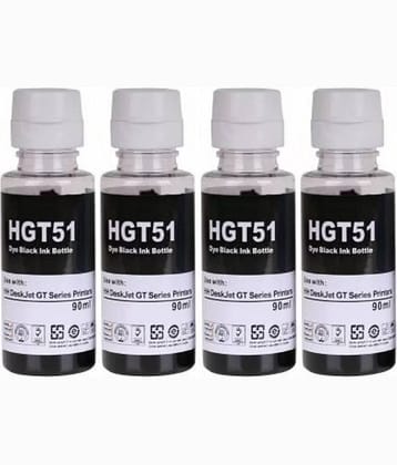 zokio GT51 INK For 5810 Black Pack of 4 Cartridge for GT51 Ink ,5820,5821 310,315,316,319,410,415,416,419, Smart Tank 115,500,510,515,516,720,750,790