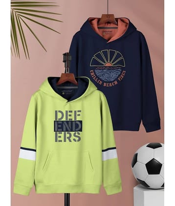 HELLCAT Pack of 2 Girls Cotton Blend Sweatshirt ( Lime Green )