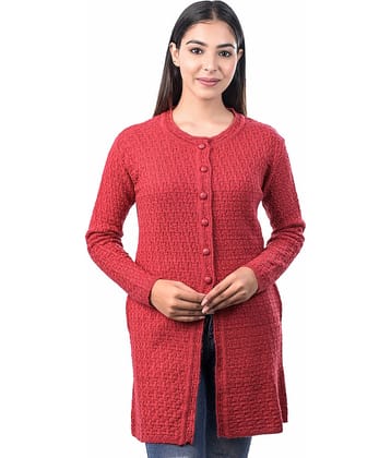Ogarti Woollen Rust Buttoned Cardigans - Single