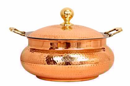 Pure Steel Copper Hammered Design Chafing Dish, Serveware, Dinner Party-4000ml