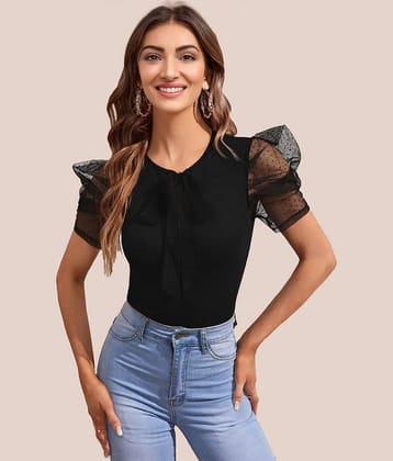 Sheetal associates Women's Polyester Regular Top ( Black )