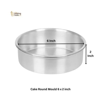 Aluminium Round Cake Mould 6 x 2 inch