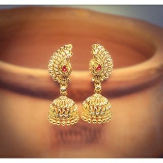 Traditional 1gm gold and micron plated jhumkis Traditional 1gm gold and micron plated jhumkis