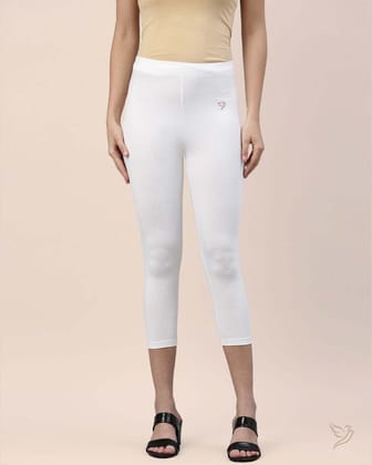 Cotton Capri Legging - Pearl White-S / Pearl White
