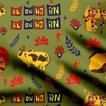 Blow horn Green-Cotton