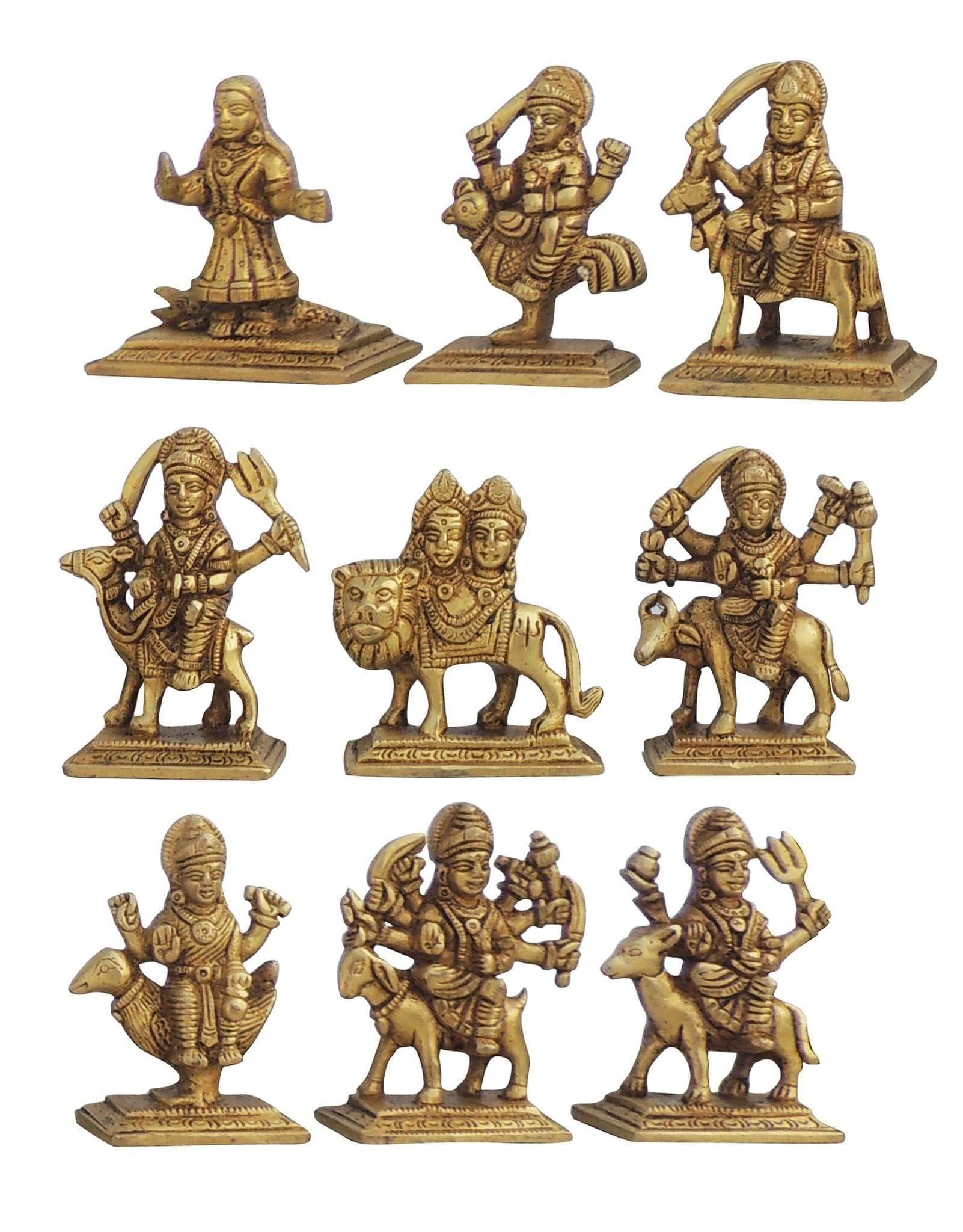 Brass Showpiece Nau Durga [Nine Durga] Statue - 2.5*1.5*3.2 Inch (BS1271 A)