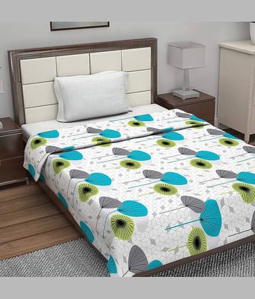 DIVINE CASA Single Cotton White Abstract Dohar