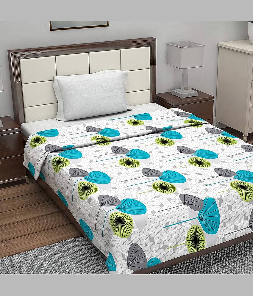DIVINE CASA Single Cotton White Abstract Dohar