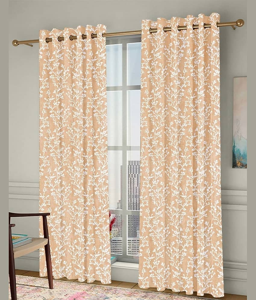 Homefab India Floral Room Darkening Eyelet Curtain 5 ft ( Pack of 2 ) - Blue