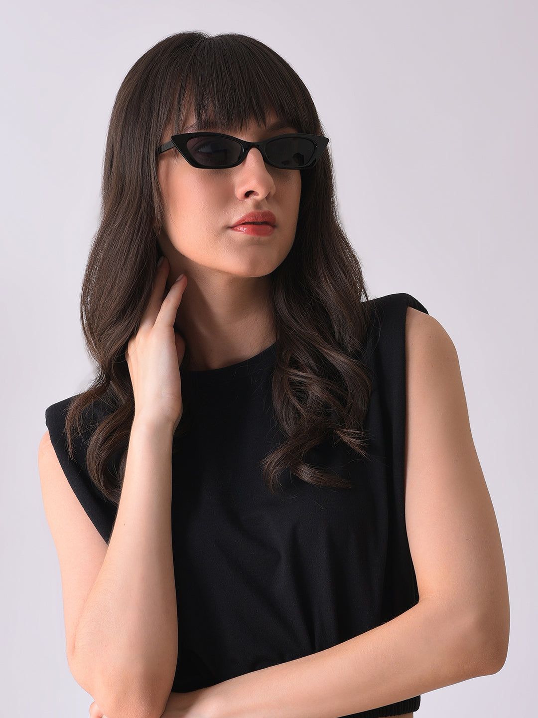 Black Lens Black Cateye Sunglasses-Sunglasses