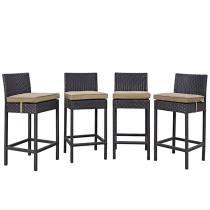 MJA FURNITURE Patio Bar Chairs Set for Outdoor, Wicker Bar Stools Set, High Rise Chairs