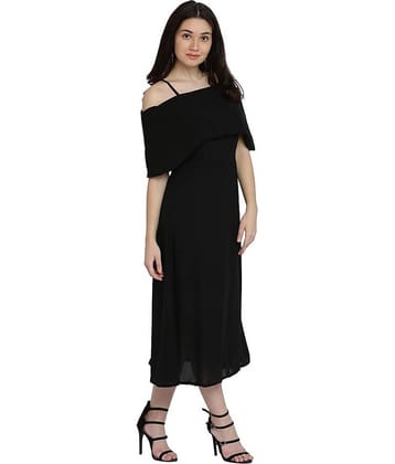 Miss Chase Women Georgette A-line Dress ( Black )