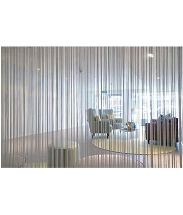 YUTIRITI Set of 2 Door Ring Rod Polyester Curtains Gray