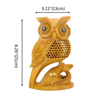 Wooden Owl Statue