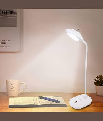 IDOLESHOP - White Study Table Lamp ( Pack of 1 )