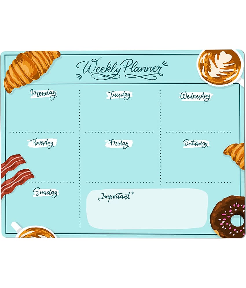 Photojaanic Magnetic Weekly Meal Planner Rubberized Square Fridge Magnets Fridge Magnet - Pack of 1