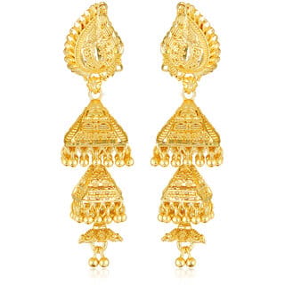 Wedding and Party wear South Screw back Jhumki Earring for Women and Girls  -VFJ1458ERG