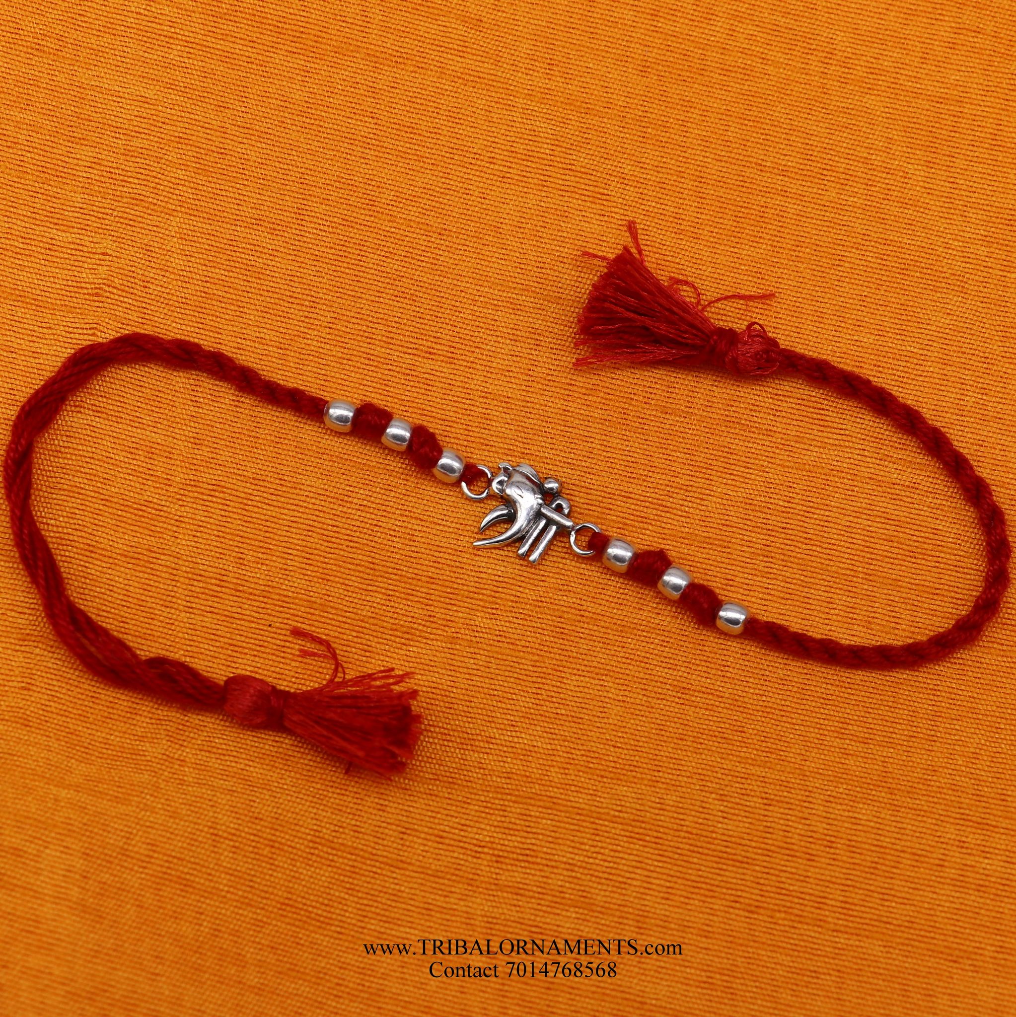925 sterling silver handmade Shree Ganesha design Rakhi Bracelet, amazing stylish gift for Rakshabandhan rk72