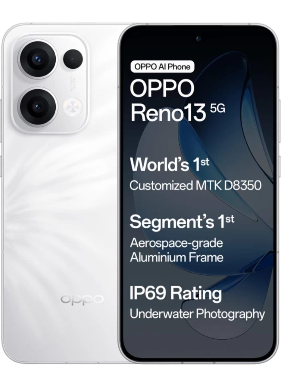 OPPO Reno13 5G (Ivory White,8 GB RAM, 128 GB Storage)
