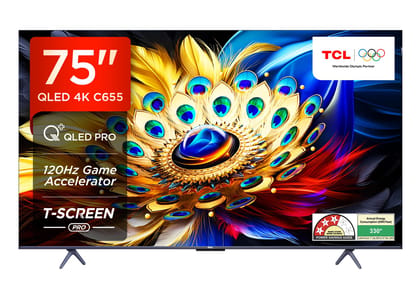 TCL 189 cm (75 inches) 4K Ultra HD Smart QLED Google TV 75C655 (Black) TCL 189 cm (75 inches) 4K Ultra HD Smart QLED Google TV 75C655 (Black) - Black / 75 inches TCL 189 cm (75 inches) 4K Ultra HD Smart QLED Google TV 75C655 (Black) TCL 189 cm (75 inches) 4K Ultra HD Smart QLED Google TV 75C655 (Black) - Black / 75 inches