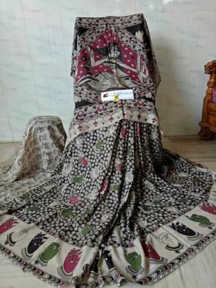 AWESOME LINEN COTTON PRINTED SAREE - 1987