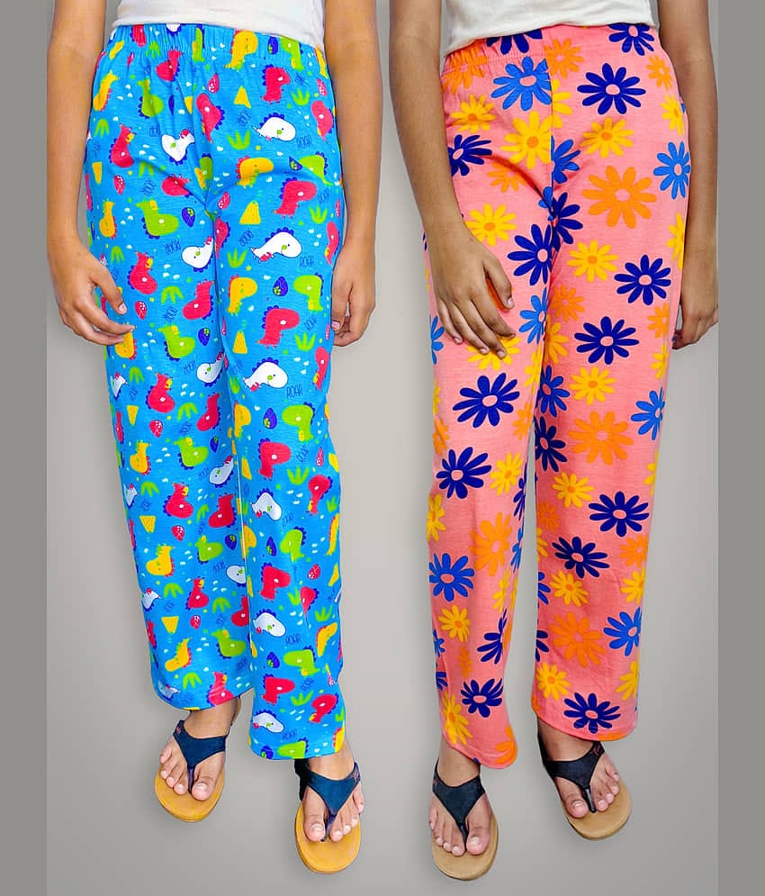 JILZ Pack of 2 Girls 100% Cotton Pyjama ( Multi Color )