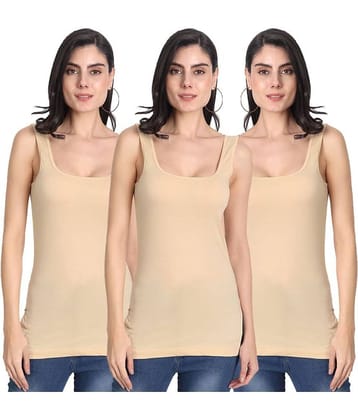 AIMLY Cotton Camisoles - Beige Pack of 3