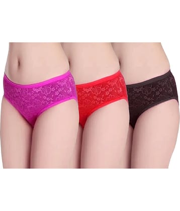 DOOZIE LOVEPLUS Pack of 3 Net/Mesh Bikini For Women ( Multi Color )