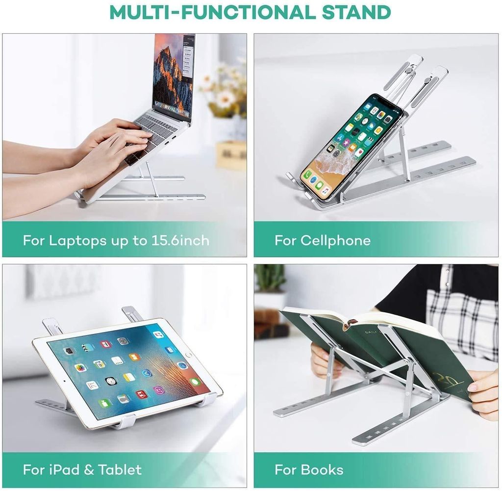 Aluminum Laptop Stand - Ergonomic, Adjustable & Portable