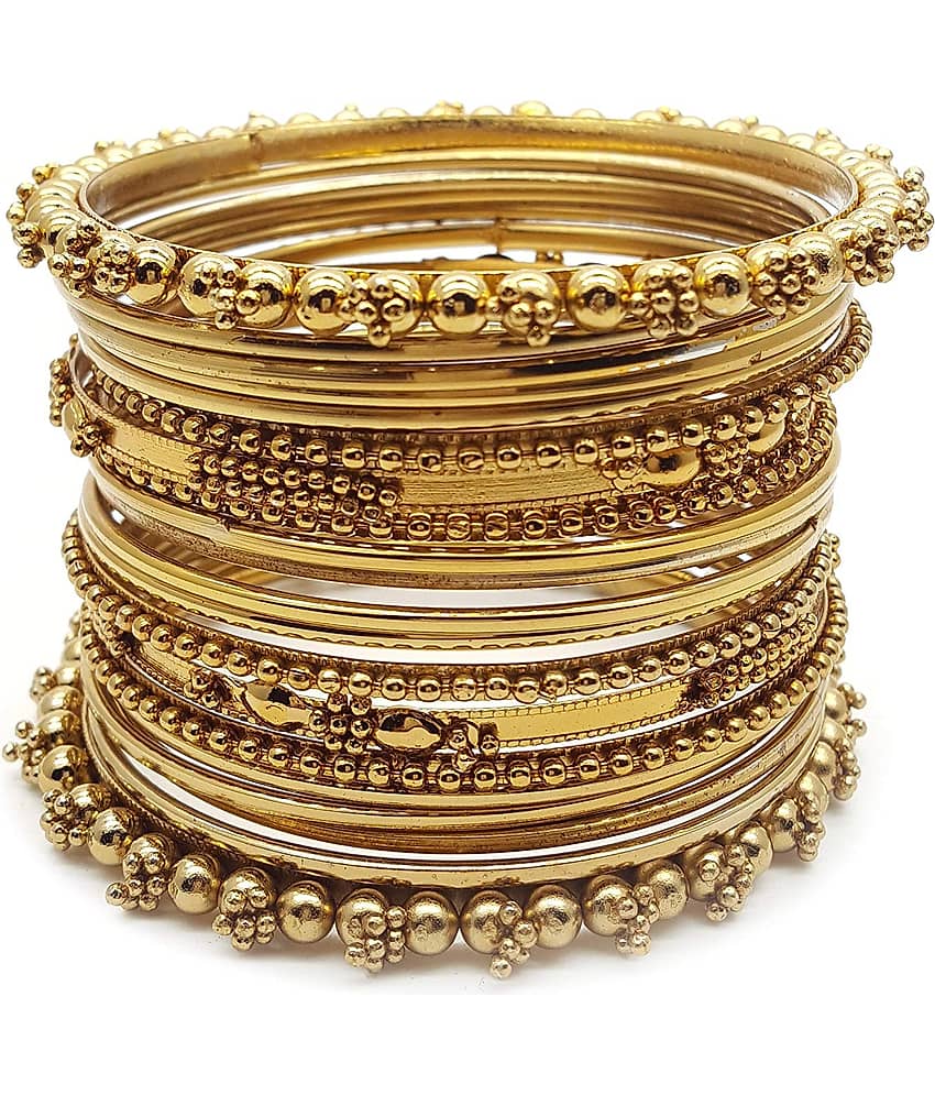 YouBella Stylish Traditional Jewellery Gold Plated Bangle Set for Women (Golden)(YBBN_91103_2.4)