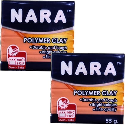 Artline Nara Polymer Clay of 55 Grams in Colour Carrot (Pack of 2) | Ideal for Homemade Creations