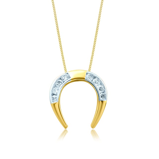 Senco Gold Brawny Horse Men Diamond Pendant (1.8 gram / 0.23 Ct / HI-SI / 14K Yellow Gold)