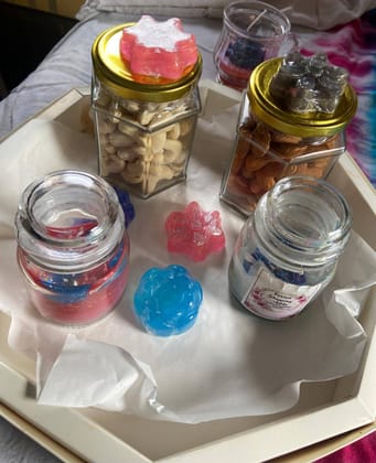 Elegant Dry Fruit Soap and Candle Gift Hamper