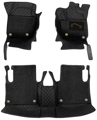 Mercedes E220 2017 7D Luxury Car Mat, All Weather Proof, Anti-Skid, 100% Waterproof & Odorless with Unique Diamond Fish Design (24mm Luxury PU Leather, 2 Rows)-Black Black
