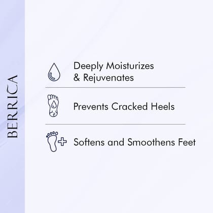 Berrica Bilberry Foot Softening Cream with Tea Tree & Peppermint for Women | Softens and Smoothens Feet | Paraben Free | Dermatologically Tested | For All Skin Types (50g)