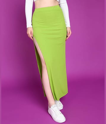 POPWINGS Fluorescent Green Polyester Women's A-Line Skirt ( Pack of 1 )