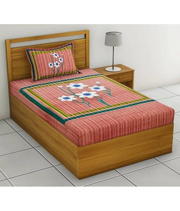 Uniqchoice Cotton Single Bedsheet ( Pink )