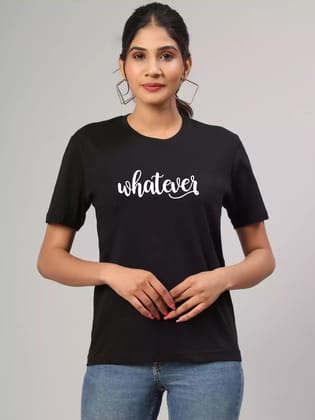 Whatever - Sukhiaatma Unisex Graphic Printed Black T-shirt-XS-36